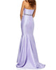 2019 Sexy Mermaid Purple Prom Dresses with Belt Beaded Long Prom Gowns with Split Side