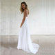 2019 Summer Beach Wedding Dresses Lace Appliques White Chiffon A-line Bridal Gowns