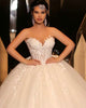 2019 Ball Gown Wedding Dress for Brides Sweetheart Lace Appliques Bodice Bridal Gowns
