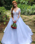 Sexy See Through Lace Wedding Dress Appliques Long Sleeve Bridal Wedding Ball Gown