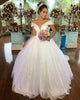 Shiny Sequins Ball Gown Wedding Dresses Off The Shoulder Elegant 2019 Bridal Gowns