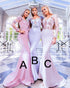Full Sleeve Lace Mermaid Bridesmaid Dresses Appliques 3D Flowers Sexy Long Party Gown
