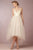 Short Ivory Tulle Wedding Dresses V-Neck A-line Tulle Ruffles Bridal Gowns Tea Length