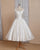 Vintage Short Wedding Dresses Robe De Mariee Off Shoulder Ivory Wedding Dress Scallop Edge on Skirt