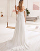 2019 White Wedding Dresses A line Off The Shoulder Modest Lace Chiffon Wedding Bridal Gowns