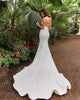 Sexy Backless Mermaid Wedding Dresses Beaded Summer Bridal Gowns Capped Sleeves