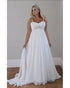 Plus Size Beach Wedding Dresses 2019 Corset Back Spaghetti Straps Elegant Chiffon Bridal Gowns