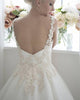 Short Tea Length Ivory Wedding Dress with Spaghetti Lace Straps Backless Tulle Bodice Pearls