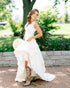 Country Beach Wedding Dresses 2019 V Neck Lace Appliques Long Garden Bridal Gowns Vestido De Novia