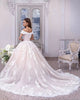 Elegant Lace Wedding Dresses Capped Sleeve V-Neck Tulle Lace Bridal Ball Gowns 2020