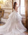 Unique Lace Wedding Dresses V-Neck Organza Ruffles Lace Appliques Backless Bridal Gowns