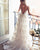 Champagne Wedding Gowns Lace Appliques A Line Spaghetti Straps Backless Bohemian Bridal Gown