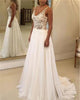 2020 Sexy Beach Wedding Dresses Illusion Lace Appliques V-Neck A Line Backless Bohemian Bridal Gown