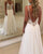 Sexy Beach Wedding Dresses Illusion Lace Appliques V-Neck A Line Backless Bohemian Bridal Gown