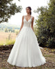 New Arrival Summer Garden A Line Wedding Dress V-Neck Sexy Open Low Back Appliqued Tulle Boho Bridal Gowns