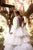 Elegant Satin Tulle Layer Skirts Celebration Wedding Dresses Ball Gowns Deep V-Neck Modest Bridal Gowns