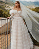 Sexy Tulle Layer Skirts Wedding Dresses Ruffles Off The Shoulder Sheer Bodice Modest Bridal Gowns