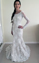 Sexy Lace Mermaid Wedding Dresses Full Sleeve Lace Backless Bridal Gowns Court Train