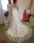 Sexy Long Sleeve Lace Wedding Dresses V-Neck Backless Bridal Wedding Gown New Fashion