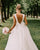 Sexy V-Neckline Simple Wedding Dresses Organza Ruffles A-line Wedding Gown with Bow 2020