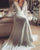 Bohemian Wedding Dresses Illusion Lace Bridal Gown Backless Long Sleeve Deep V Neck Wedding Gowns Boho Chiffon Plus Size Beach Bridal Dress 2020
