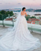 Romantic Lace Beach Wedding Dress Spaghetti Straps Sheer Lace Appliques 3D Flowers Bridal Dress