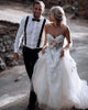 Fashion 2020 Summer Beach Wedding Dresses Sweetheart Lace 3D Flowers Bodice  A-line Organza Wedding Gown elegant style