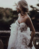 Fashion 2020 Summer Beach Wedding Dresses Sweetheart Lace 3D Flowers Bodice  A-line Organza Wedding Gown