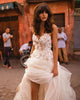 Fashion 2020 Summer Beach Wedding Dresses Sweetheart Lace 3D Flowers Bodice  A-line Organza Wedding Gown