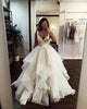 Beautiful Ball Gown Wedding Dresses Tulle Ruffles V-Neck Country Bridal Gowns New Arrival