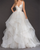 Fantastic Satin & Tulle V-Neckline Ball Gown Wedding Dresses With Puffy Cascading Ruffles 2020