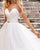 Sexy Organza A-line Wedding Dress Beaded Spaghetti Straps V-Neck Backless Long Wedding Gown