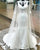 Elegant Satin & Tulle V-neck Lace Appliques Mermaid Wedding Dress With Shawl Perfect Beach Wedding Gown