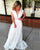 Sexy Plunge V-Neck Wedding Dresses With Belt Low Back Lace Bridal Dress Court Train 2020
