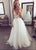 2020 See Through Lace V-Neck Wedding Dresses Appliques Backless Tulle Ruffles Bridal Dress