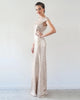 2020 Champagne Metallic Bridesmaid Dresses Jewel Cap Sleeve Slim Fitted Sheath Party Gowns for Brides