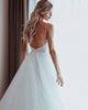 Sexy Spaghetti Straps Wedding Dresses Tulle Ruffles Skirt Low Back A-line Bridal Gowns