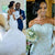 Gorgeous Mermaid Lace Wedding Dresses Full Sleeves Appliques Sheer Neckline Tulle Trumpet Wedding Gown African