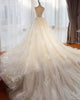 Vintage Lace Wedding Dresses Ball Gown Full Sleeves Cathedral Train Princess Bridal Gowns Real