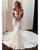 Sexy Mermaid Lace Wedding Dress Deep V-Neck Cap Sleeve Sheer Back Beach Bridal Gown Long Train 2020 new style trumpet bridal sheath gowns