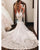 Sexy Mermaid Lace Wedding Dress Deep V-Neck Cap Sleeve Sheer Back Beach Bridal Gown Long Train