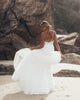 Sexy Beach Wedding Dresses Spaghetti Straps Unique Lace Appliques V-Neck Bridal Dress Split Side