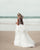 2020 Elegant Beach Wedding Dresses V-Neck Lace Appliques Organza Ruffles A-line Wedding Gown