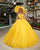 Sexy Yellow Organza Quinceanera Dresses Beaded Belt Sweetheart Sweet 16 Dress vestidos de quinceañera 2020-2021