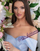 Light Blue Prom Dresses Off The Shoulder Long Prom Gowns with Split Side 2020 New Arrival