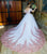 2020 Elegant Lace Wedding Dress Ball Gown Cap Sleeves Blush Appliques Princess Bridal Gowns