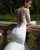 2020 Mermaid Wedding Dress Full Sleeve Sexy V-neck Lace Bridal Gowns Trumpet Tulle Train
