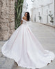 Popular Off The Shoulder Wedding Dresses Belt Beaded Sequins Lace Satin Ball Gown Bridal Gowns 2020