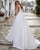 Elegant Wedding Dresses Beaded Belt V-Neck Satin A-line Bridal Gowns New Arrival