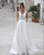 Fashion 2020 Wedding Dresses A-line Deep V-neck Backless Wedding Gowns with Belt Beaded spring-summer 2020-wedding